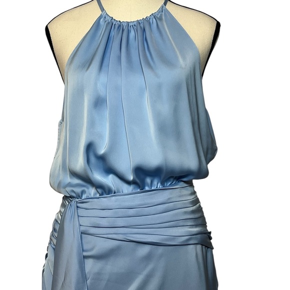 Ramy Brook New with tags Women’s size 6 Amanda dress Elegant Blue Halter misty - Picture 4 of 12